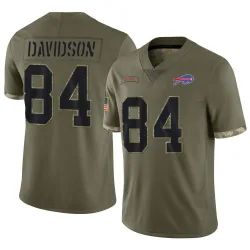 Youth Zach Davidson Buffalo Bills No.84 Limited 2022 Salute To Service Jersey - Olive